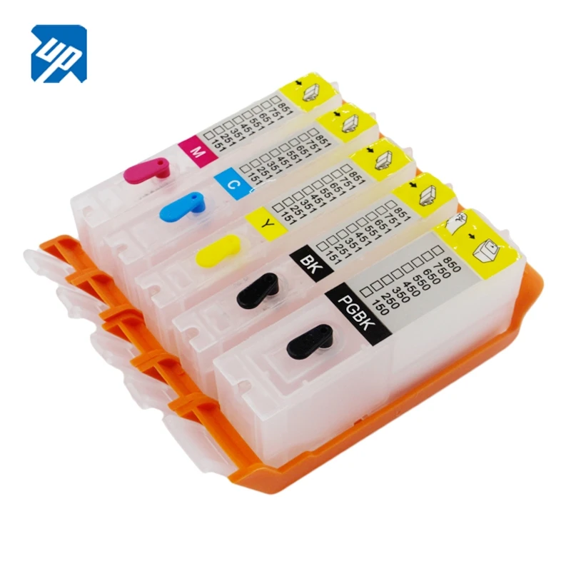 5PCS PGI-150 CLI-151 refillable ink cartridge for Canon MG5610 IP7210 MG5410 MX721 MX921 MG5510 IX6810 with arc chips PGI150