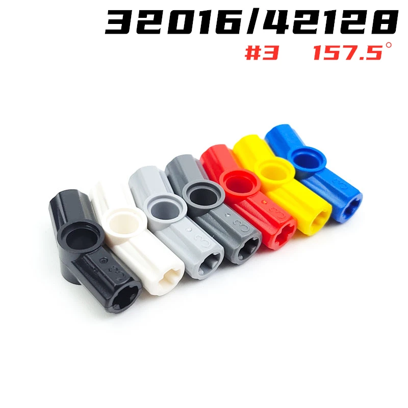 Rainbow Pig Moc Particles 32016 High-Tech Axle And Pin Connector 3 #157.5 ° Building Blocks Parts Kids Fai Da Te Parti Educative Giocattoli