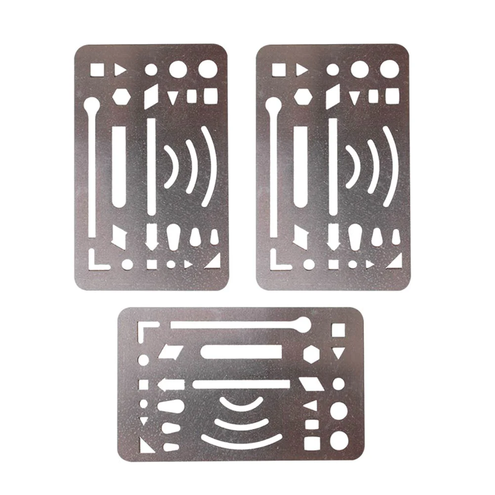 Erasing Shield Drawing Drafting Steel Template Stainless Metal Tool Craft Stencils Eraser Templates Circle Tools Geometric 3 Pcs