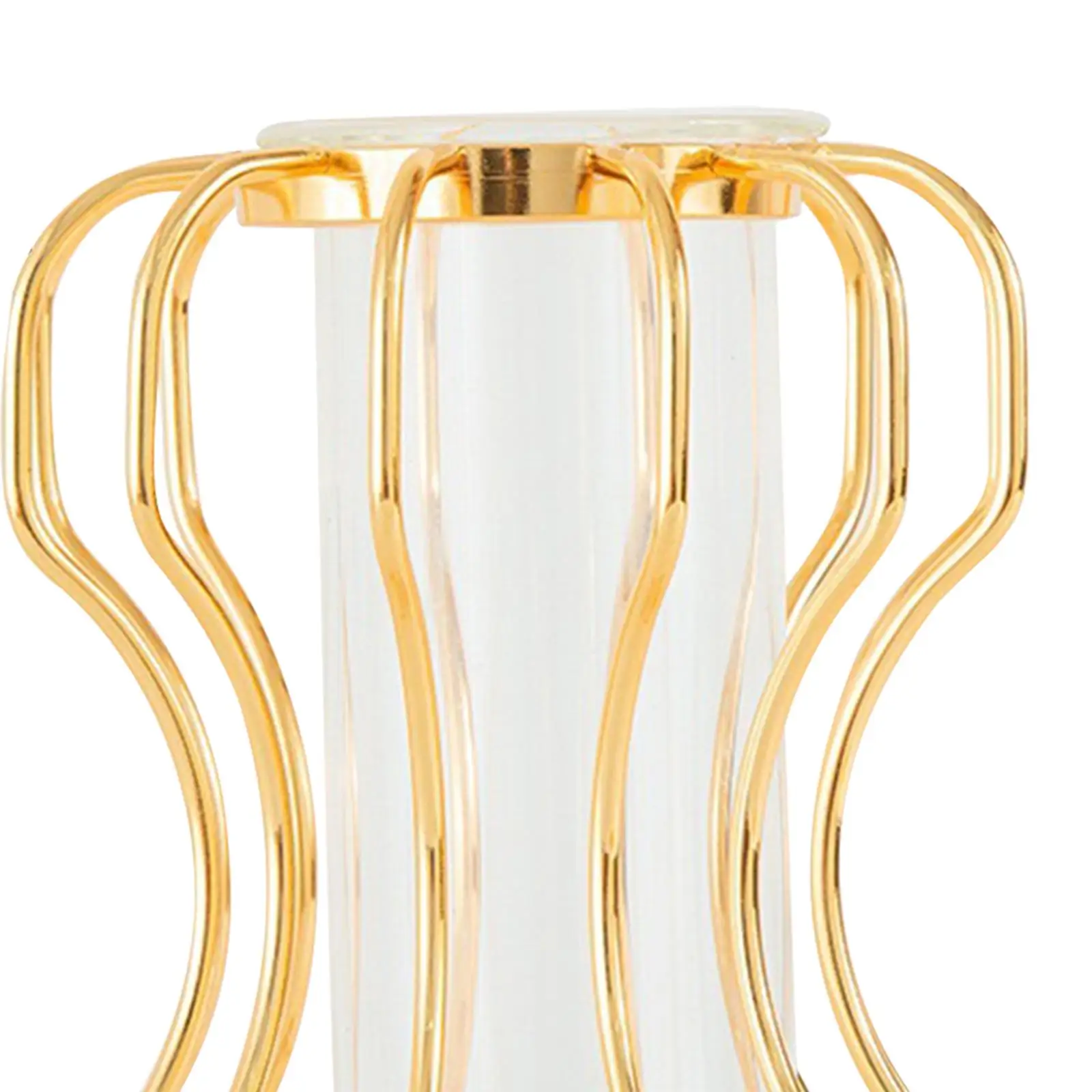 Test Tube Vase Hydroponics Plant Holder Small Bud Vase Decorative Gold Color for Kitchen Durable Romantic Multipurpose Modern