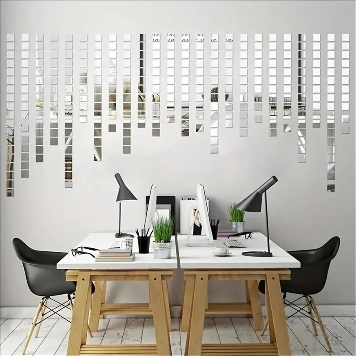 5cm/4cm Mirror Wall Sticker Acrylic Square/Heart 3D Wall Mirror Sticker Triangle DIY Art Decals Wedding Party Decor 50pcs