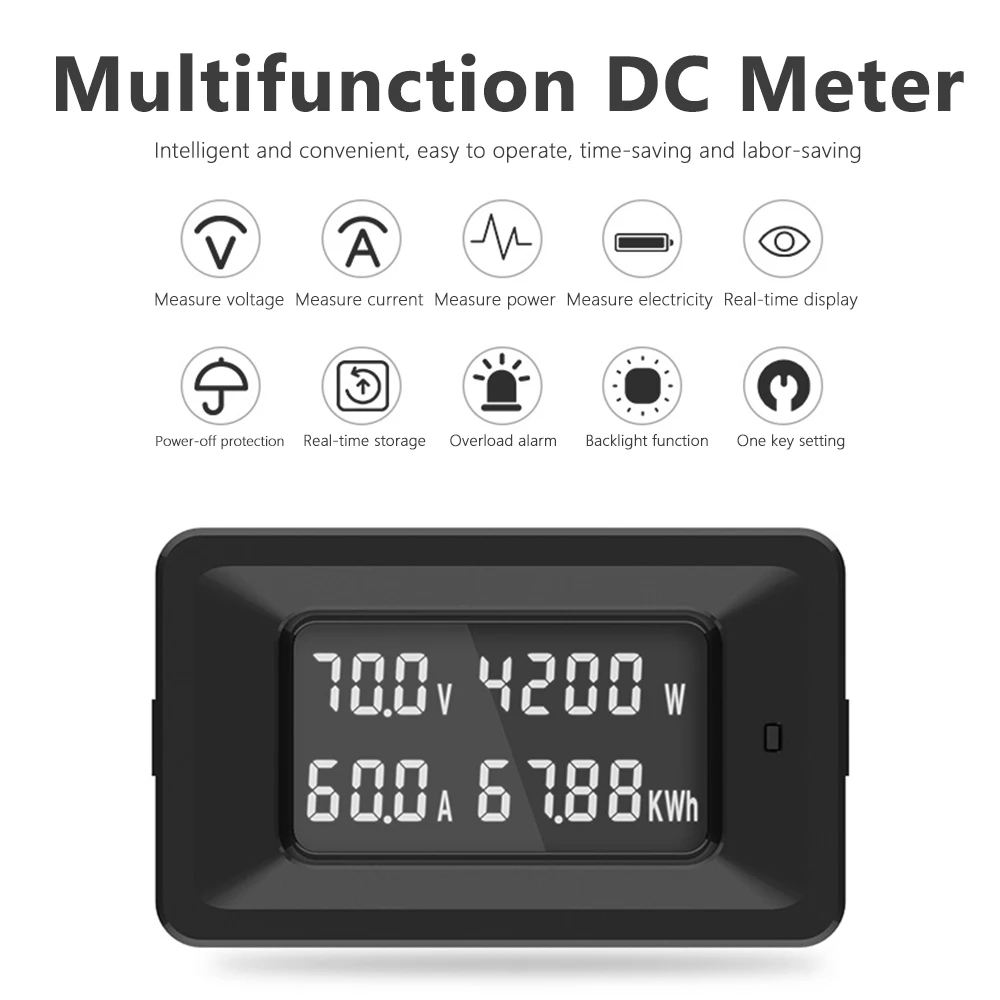 DC Voltmeter Ammeter Power Energy Digital Voltage Current Meter LCD 4