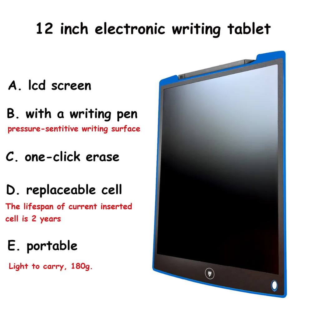 12 Inch LCD Writing Tablet Electronic Drawing Doodle Board Digital Handwriting Paperless Notepad for Kids And Adult