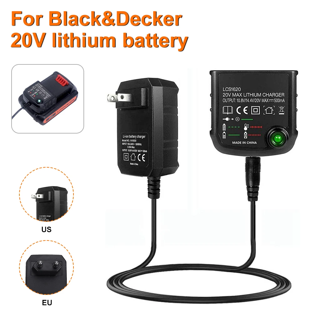 LCS1620 Li-ion Battery Charger For Black&Decker 10.8V 14.4V 20V Serise  LBXR20 Electric Drill Screwdriver Tool Battery Accessory - AliExpress