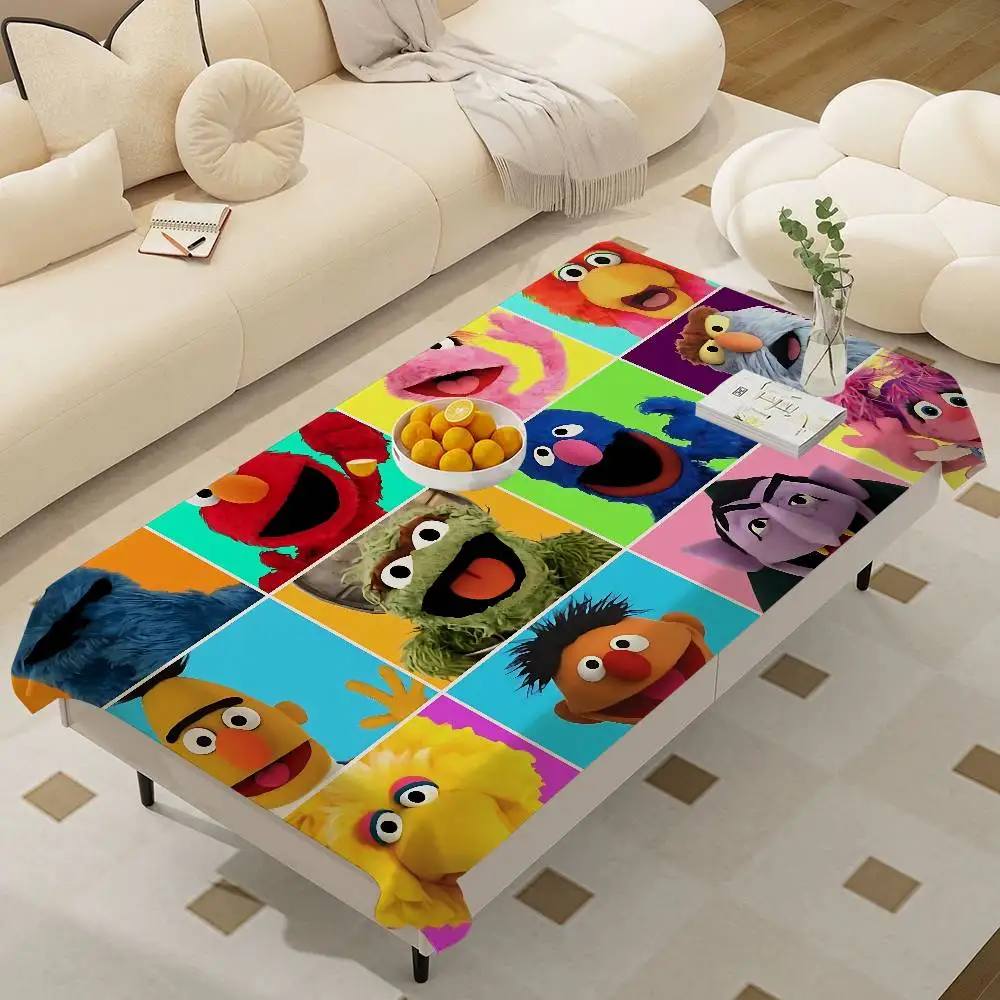 Sesamstraße Cartoon Rechteck Tischdecke Tischdekoration Wiederverwendbare wasserdichte Küche Esstischdecke Urlaub Party Dekoration – Detail 7