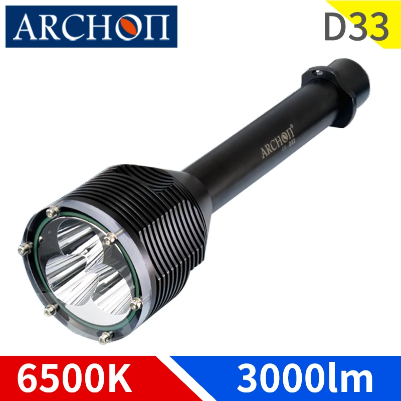 

ARCHON D33 W39 3000lumens diving light 3*XM-L2 U2 LED dive flashlight Underwater waterproof 100m diving torch photography lights