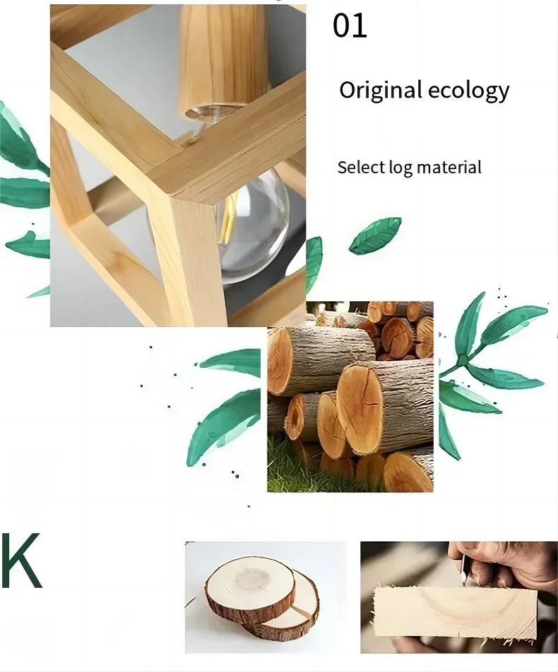 Description Picture 5 of itemNordic Creative Wood Tower Floor Lamp Living Room Bedroom Standing Designer Model Room LED Floor Lamp