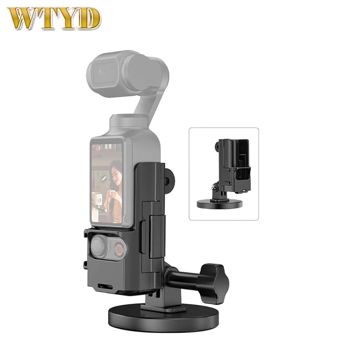 PULUZ Protective Frame Magnetic Desktop Mount Angle Adjustable Base For DJI OSMO Pocket 3 Expansion Adapter Magnet Suction Case