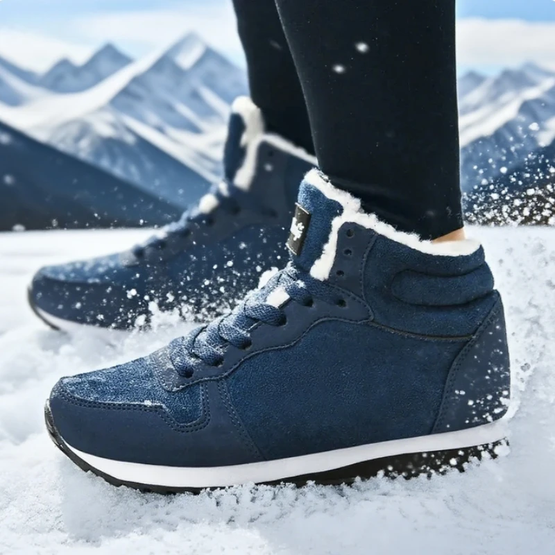 Men's Warm Ankle Boots Casual Winter Anti Slip Comfortable Fashion Sneakers Plush Heated Anti Slip Platform Winter Snow Boots