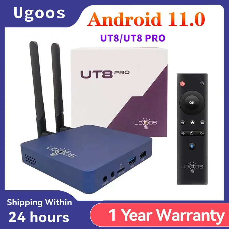 Ugoos Ut8 Pro Tv Box Android 11.0 Ddr4 8Gb Ram 64Gb Rom Rk3568 Wifi6 Lettore Multimediale Bt Voice Remote Ut8 4G 32G Set Top Box