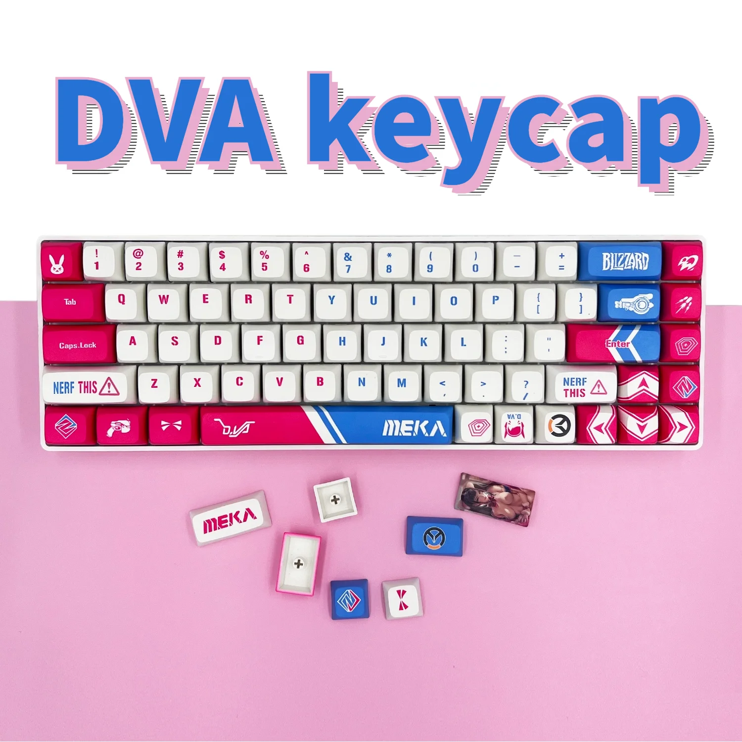 Dva Tema Mecânico Teclado Cap Anime Keycaps Perfil Xda Cherry Material Pbt Beleza Sexy Adulto Chave 129