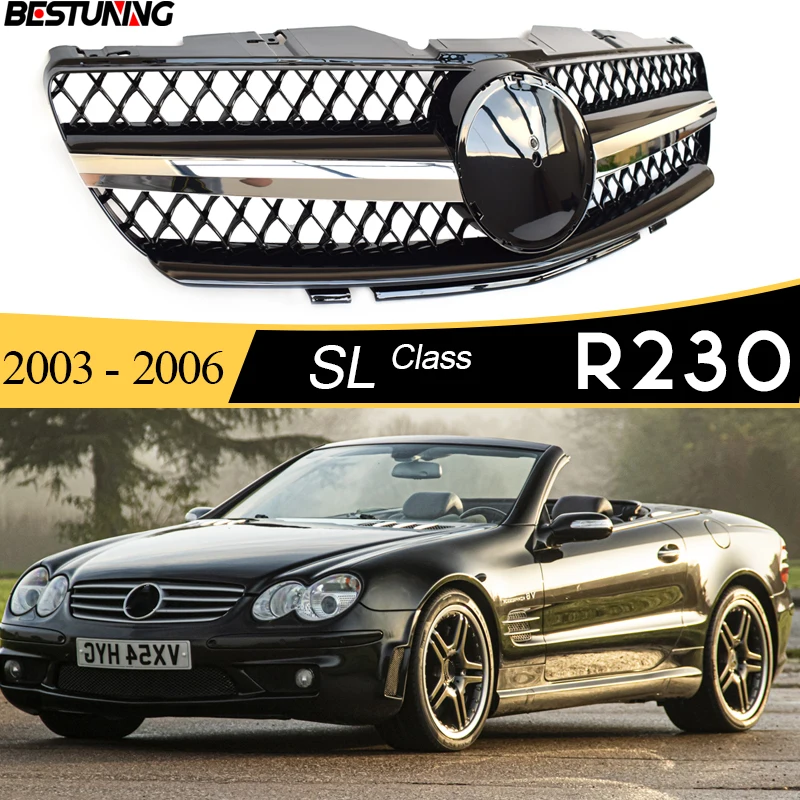 

Сменный передний бампер для Mercedes SL Class R230 2003 - 2006 SL 300 SL 350, не для моделей AMG