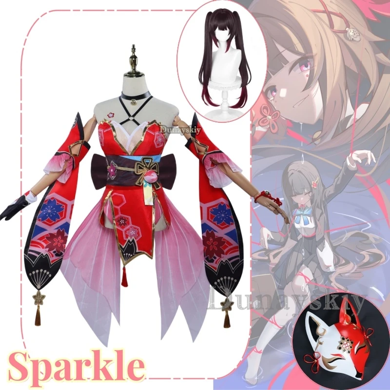 

Sparkle Anime Game Honkai: Star Rail Cosplay Costume Clothes Wig Mask Uniform Cosplay Penacony Halloween Party Woman Sparkle