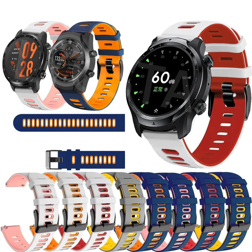 

Replacement 22mm Silicone Strap For TicWatch Pro 3 Ultra GPS LTE Smart Watch Band For Ticwatch GTX GTH 2 Wristband Bracelets