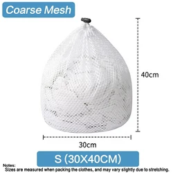 Mesh Laundry Bag with Drawstring Closure - Durable and Versatile (S 30x40cm Coarse)