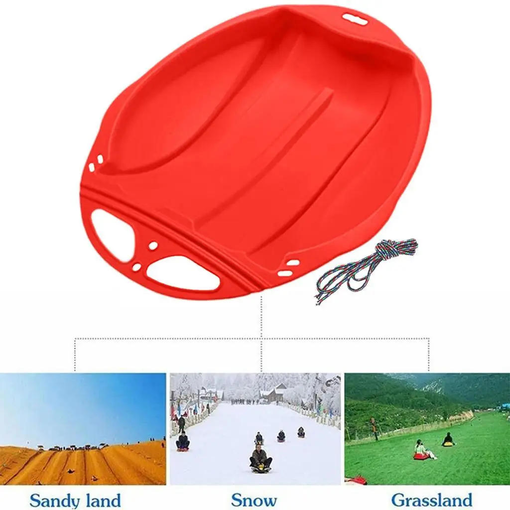 Non-slip Sledge Snow Slider Plastic High-performance Grass Sand Snow Ski Oversized Handle Thicker Sleigh Ski Board Board