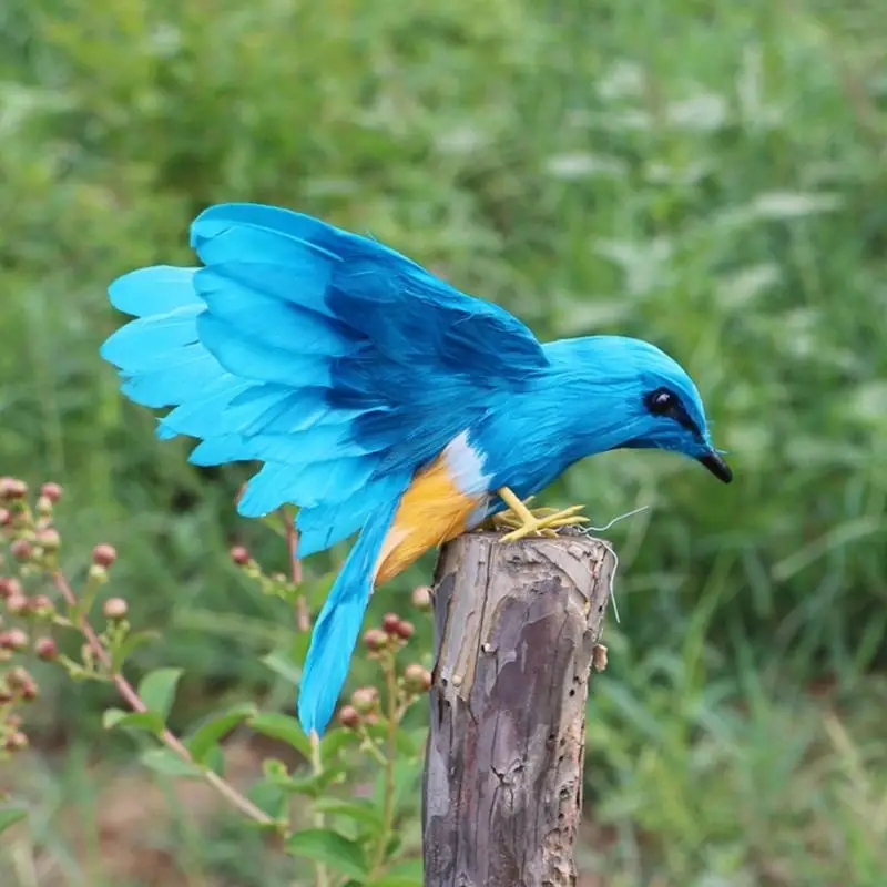J60C Natural Looking Bird Figurine Ornament for Home and Patio Backyard Decoration