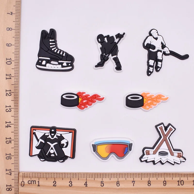 Ice hockey equipment Ice Hockey Charms PVC Pins Shoe Charms Decorations Hockey Sports Series Shoe Accessories