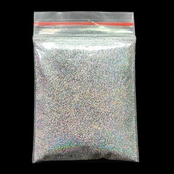 Vibrant Laser Glitter Chrome Nail Powder - Holographic Diamond Rainbow Shimmer Pigment (Silver)