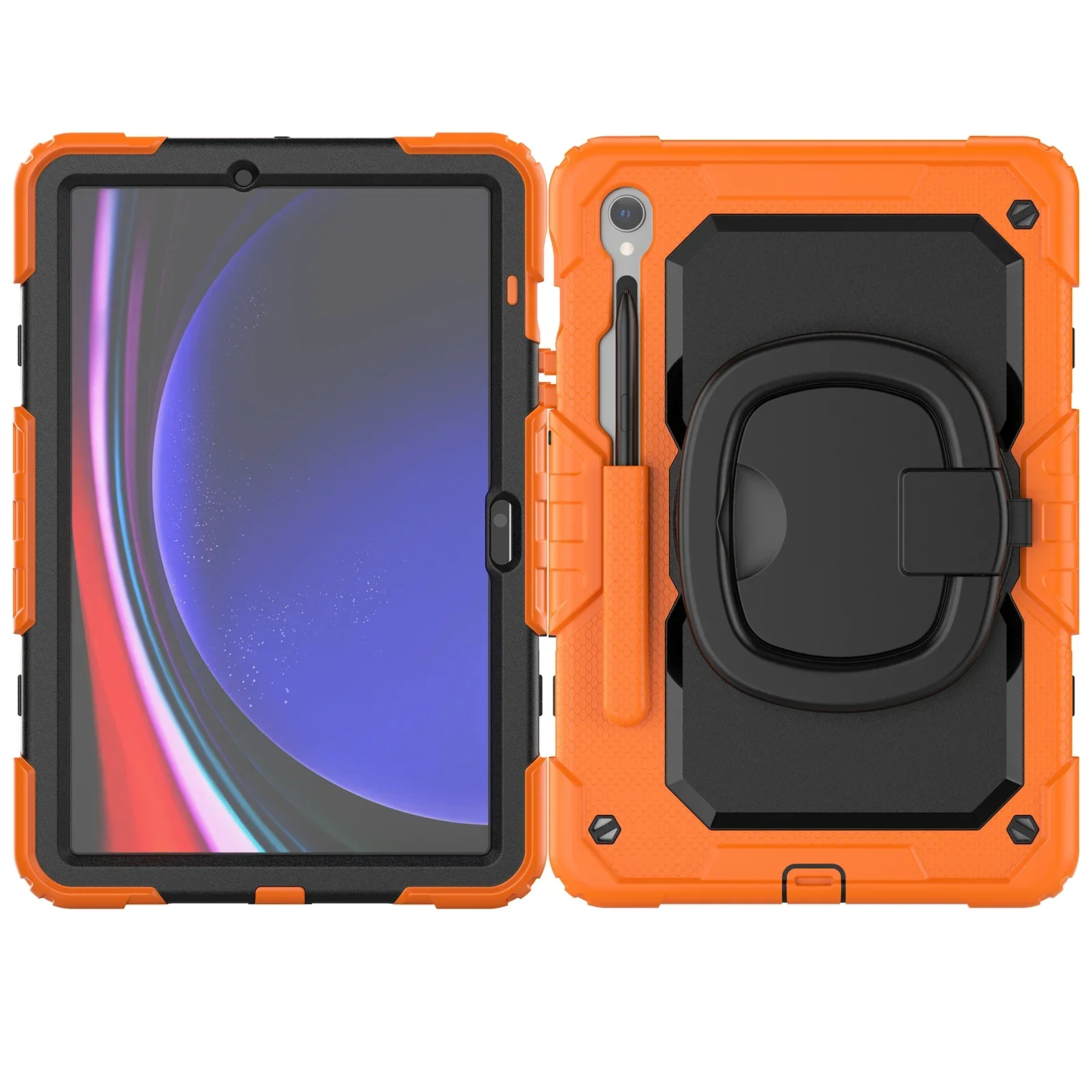 Shockproof Tablet Case with 360° Rotatable Stand & Shoulder Strap - Kids Protective Cover