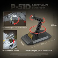 World War Military P-51 Mustang Fighter Building Blocks WW2 Aircraft La-7 Spitfire Yak-1B Bf-109E Plane Technical Bricks Kid Toy 5