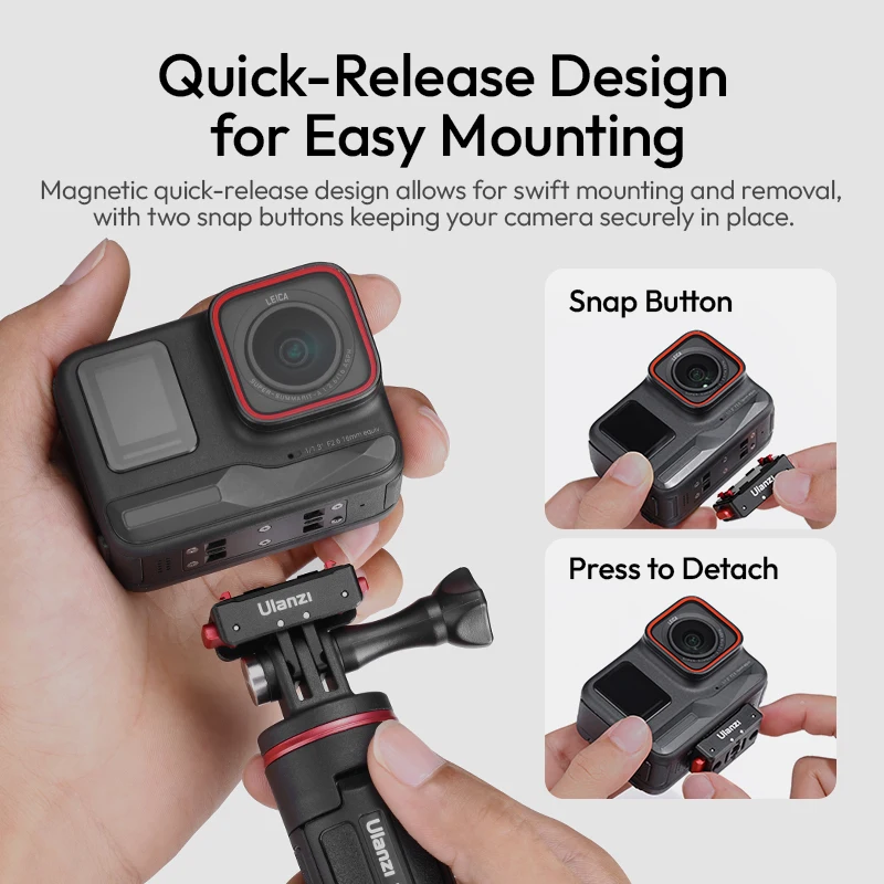 Ulanzi Magnetic Quick Release Mount for Insta360 X4 X3 ONE X2 ONE R ONE X ONE RS Ace Pro Camera Photography Accessories