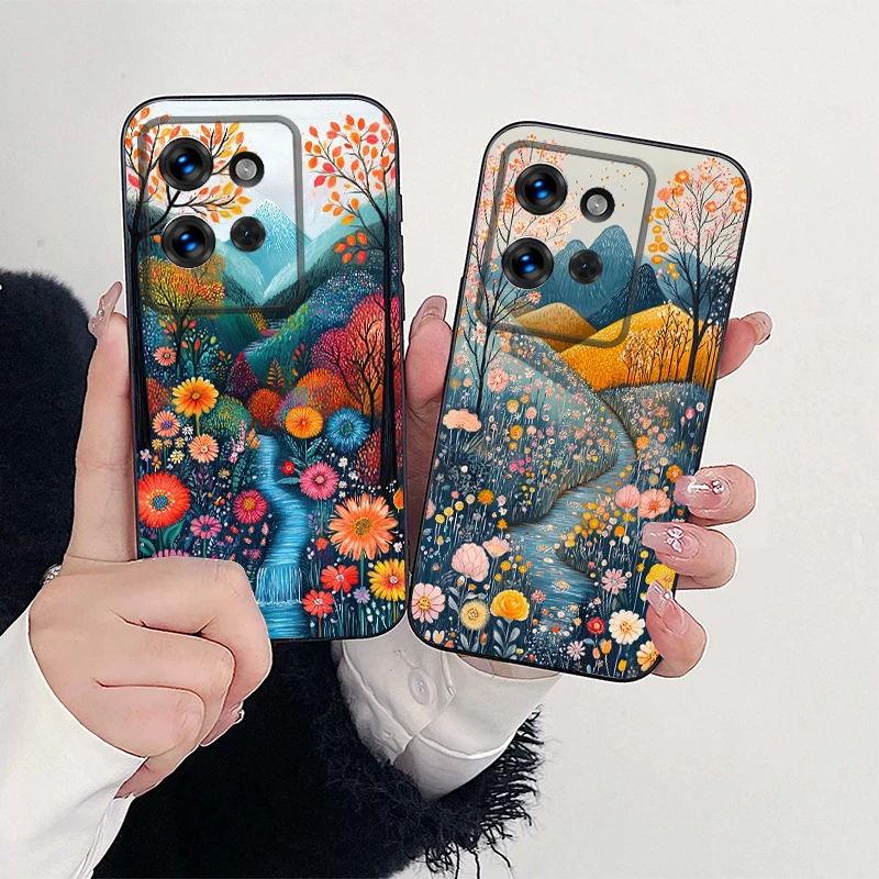 Abstract Landscape Silicone Soft Phone Case