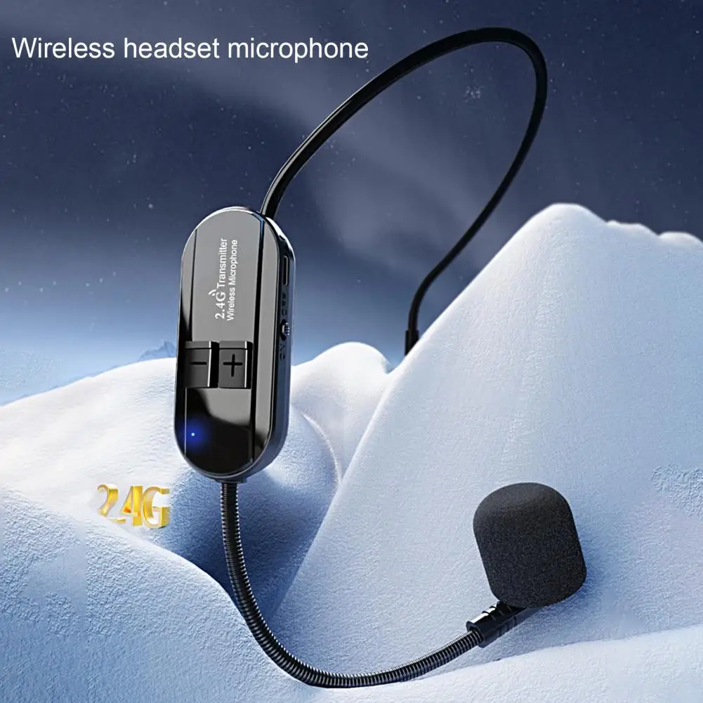 

Headset Microphone 1 Set Useful Stable Transmission Loud Sound Computer Meeting 2.4G Wireless Microphone for Speaker