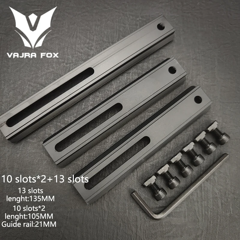 

Adjustable Hole Spacing Rails 21mm Rail Total Length 135mm 105MM 75mm 55MM Rail Dual System Mlok Keymod Hunting Accessories