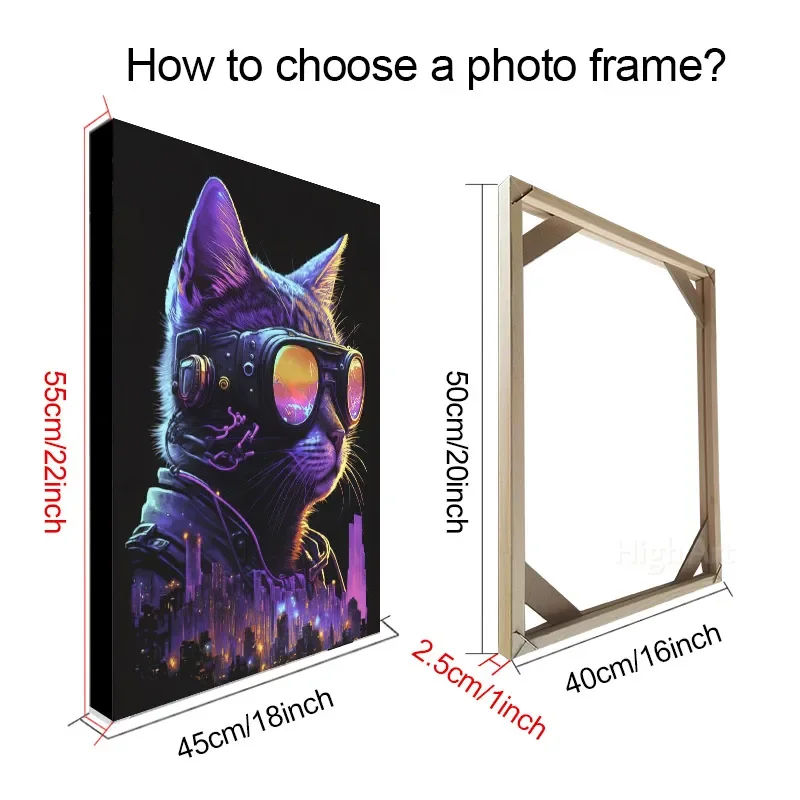 DIY 단단한 나무 사진 프레임, 다이아몬드 페인팅 캔버스 페인팅 또는 포스터 1 세트, 스트레치 스트립 설치