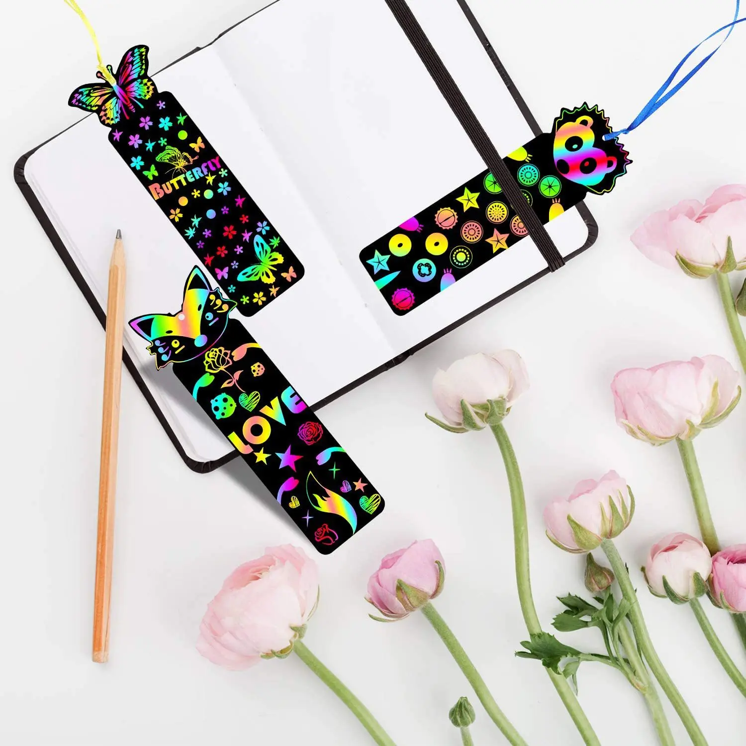 24/48 Pcs Animal DIY Toys Scratching Painting Paper Alien Scratching Painting Colorful Scratching Paper For Kids