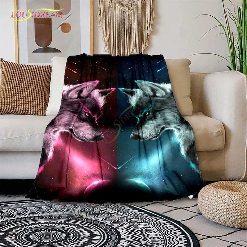 Wolf printed Blanket Soft Plush Throw Blanket Lightweight Fleece