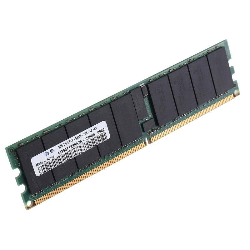 DDR2 8GB 667Mhz RECC RAM+Cooling Vest PC2 5300P 2RX4 REG ECC Server Memory RAM For Workstations