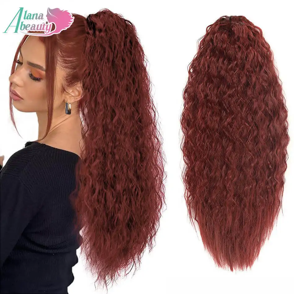 Alana 24Inch Synthetic Afro Kinky Curly Drawstring Ponytail Hair Extension Drawstring Ponytail Natural Hair Extensions