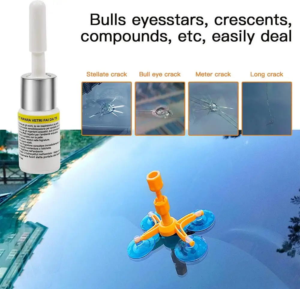 Rainx600001WindshieldRepairKitCarCrackedGlassWindscreenRepair
