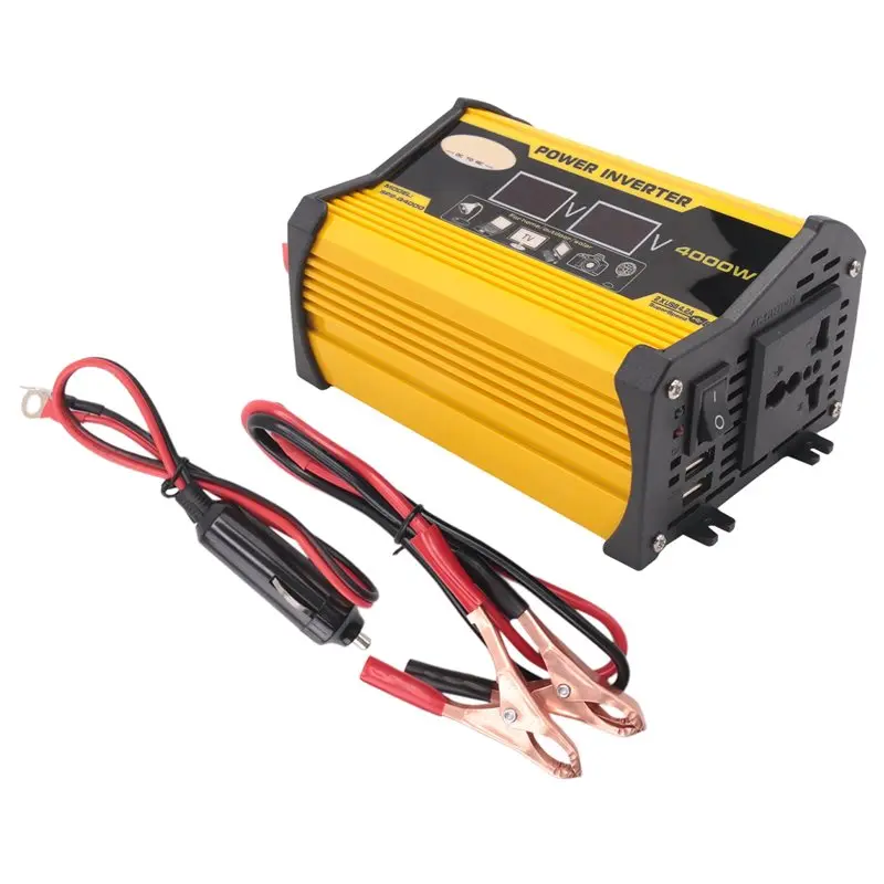 내구성이 뛰어난 4000W 자동차 인버터 LED 디스플레이 다기능 2 USB 전력 변환기 어댑터