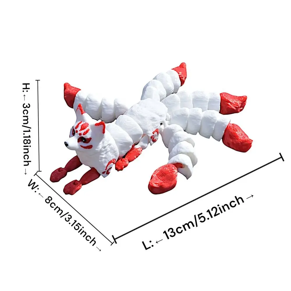 Joints Movable 3D Printed Animal Ornament 3D Printed Five Tailed 3D Printed Animal Model Animal Shape Cute