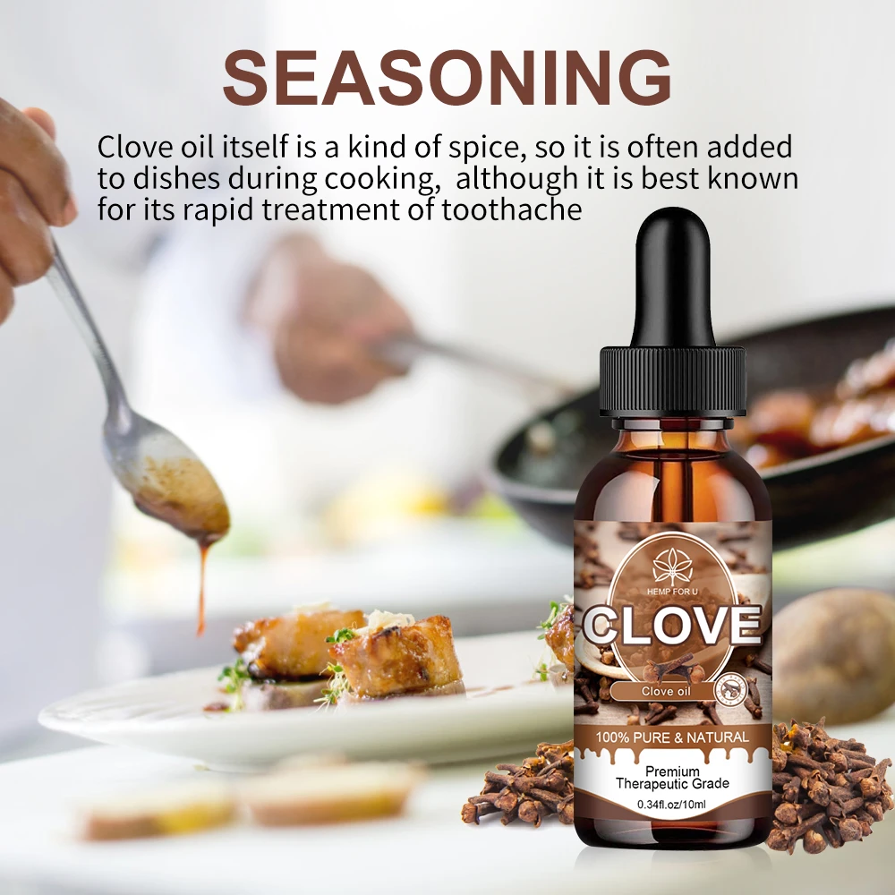 Hfu 10ml Edible Clove Essential Oil For Protect Teeth Skin Care Aromatherapy Air Refreshing