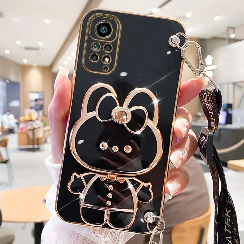 thumbnail image 1 of Mirror Crossbody Lanyard Phone Holder Case For Xiaomi Redmi Note 11 8 12 10 9 Pro Max 12 4G 5G 10s 11s 9A 9C Stand Strap Cover, 1 of 4