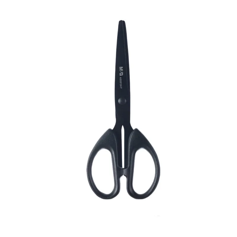 Black Blade Scissors Stationery Scissors 180mm Abrasion Resistant Stainless Steel Blades Not Easy to Stick