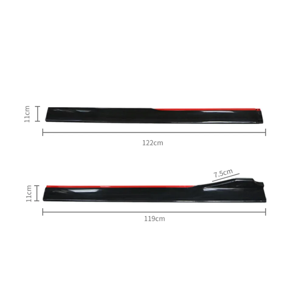 4PCS 2.4m Universal Side Skirt Extensions Car Side Skirts Winglet Splitters Lip For BMW Benz Honda