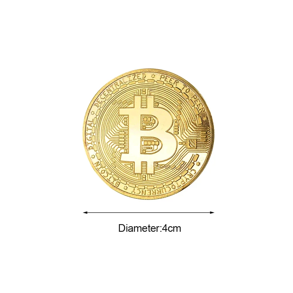 Gold Plated Bitcoin Collectible Coin - Artful Commemorative Gift