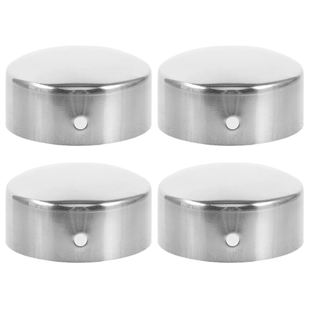 

4 Pcs Metal Decor Stair Rail End Caps Stainless Steel Handrail Plugs Railing Deck Tube Decoration