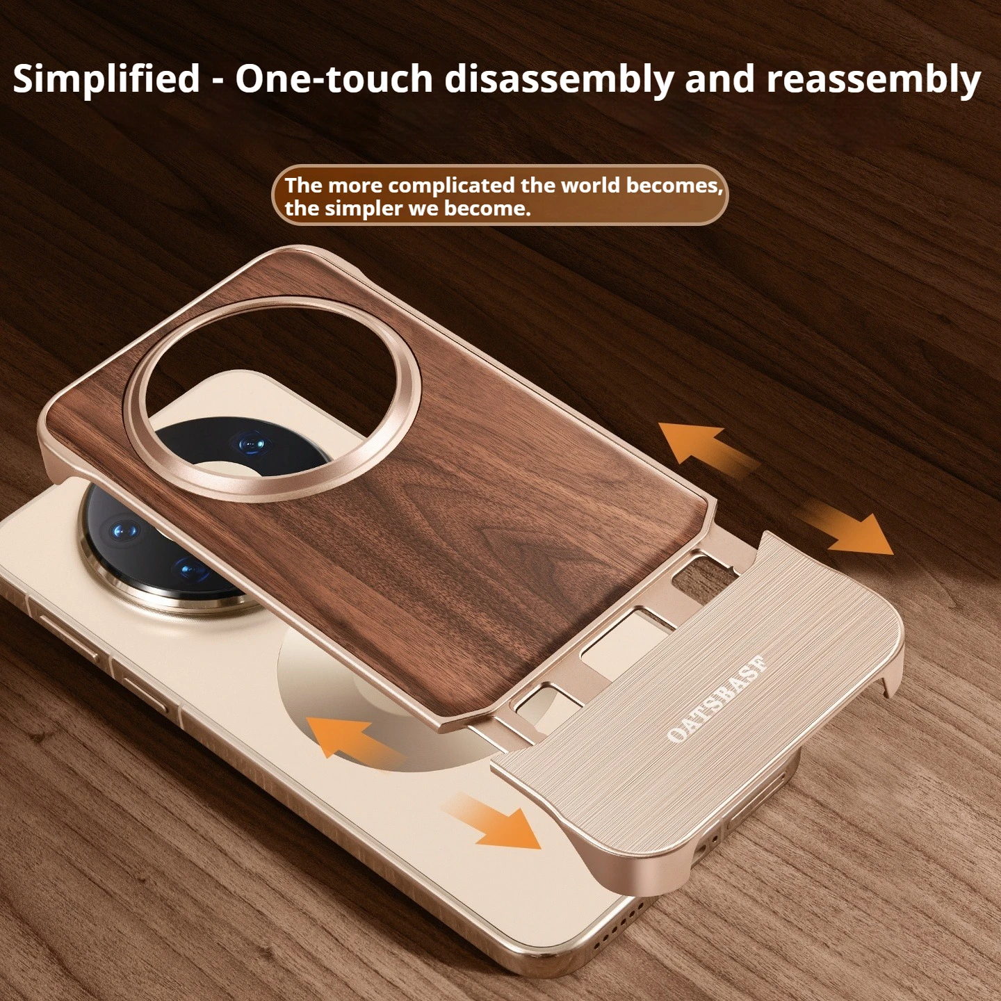 Eary Solid Wood Shockproof Phone Case - Frameless & Anti-Drop Protection Cover