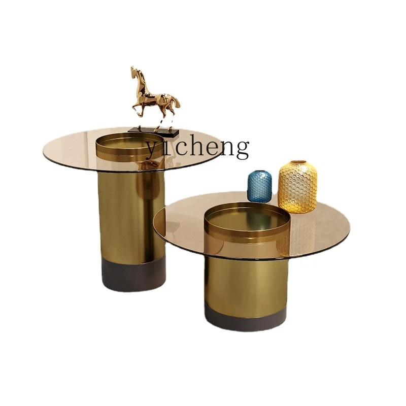 

XL Modern Style Glass Small round Table Living Room Designer Creative Size Combination