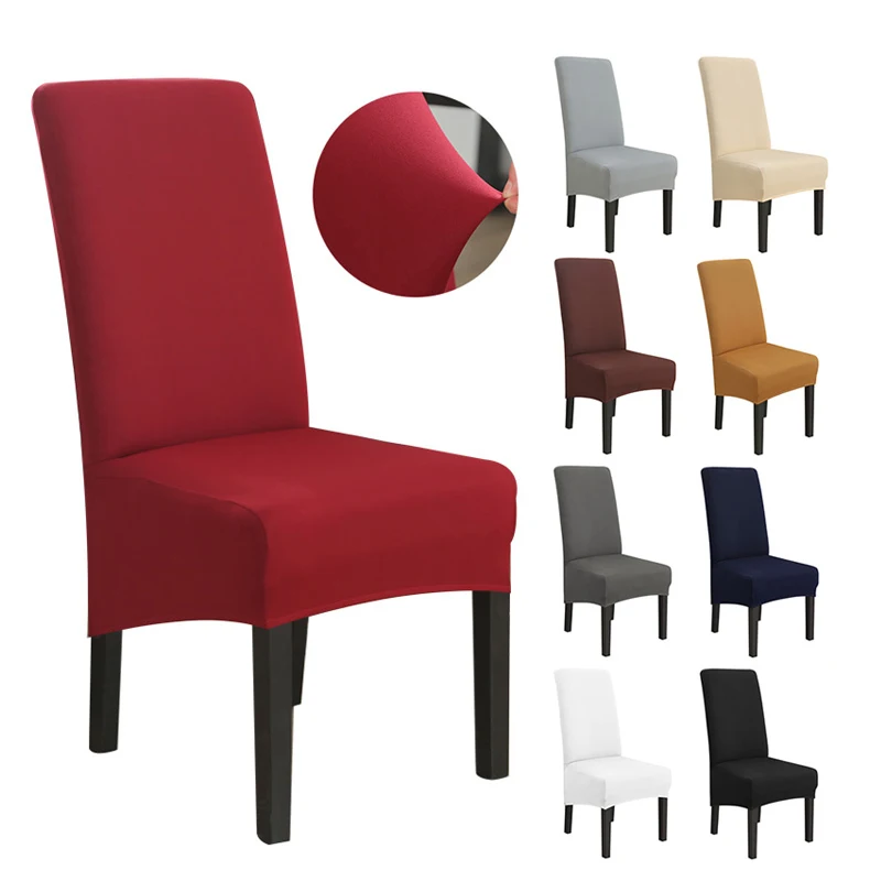 Xl Size Pure Color Chair Cover Big Size Long Back Europe Style Seat Chair Covers Universal