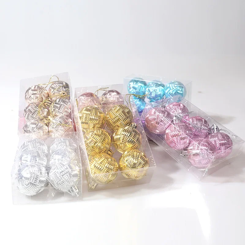 8pcs/Set 4CM Christmas Ball Ornaments Set Plastics Christmas Tree Pendant Decoration Merry Christmas Decor 2025 Navidad