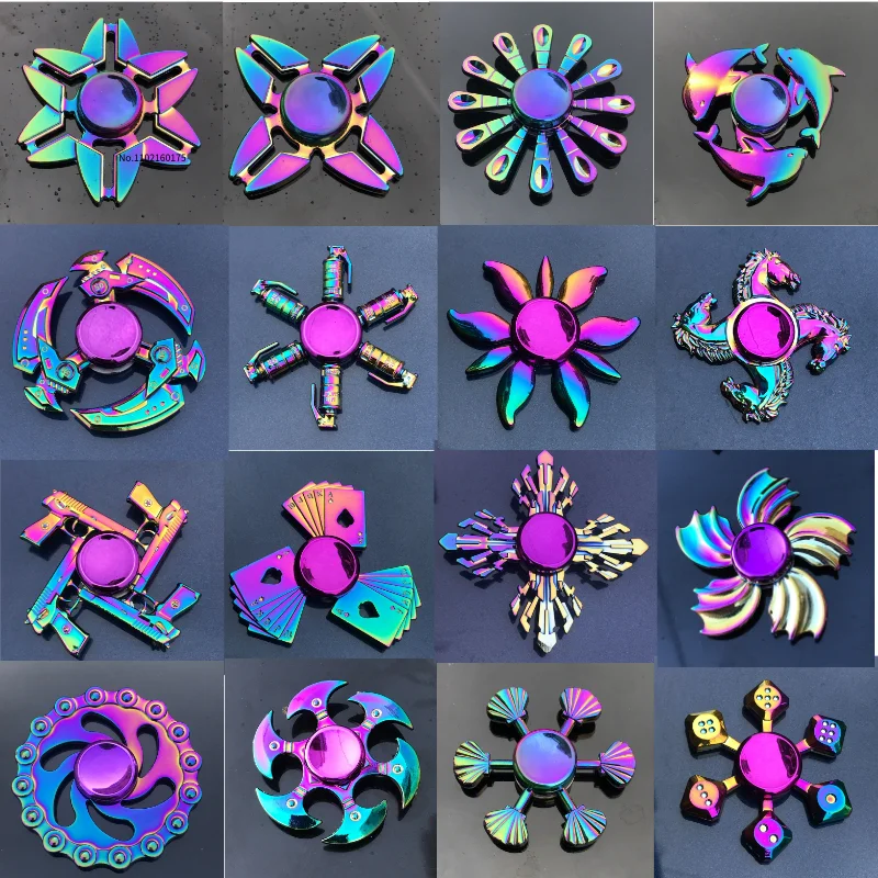 Metal Rainbow Fidget Spinner EDC Hand Spinner AntiAnxiety Toy for Spinners Focus Relief Stress