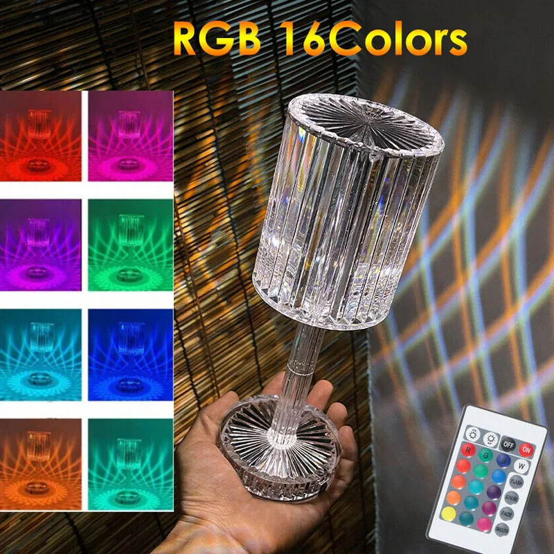 

LED Crystal Table Lamp Touch Desk Lamp LED Night Light Romantic Ambience Projection Lamp Decoration for Bedroom Bar Restaurant