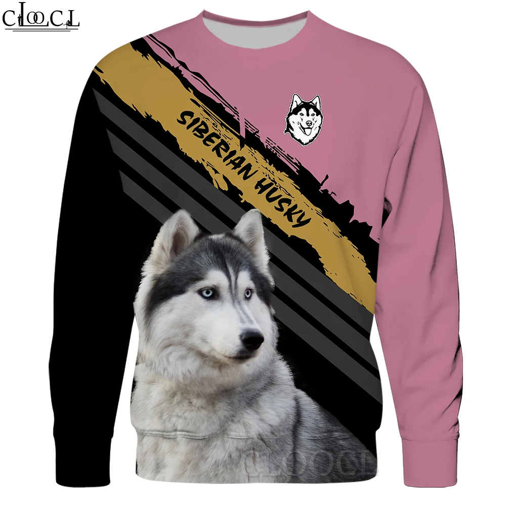 CLOOCL Men Hoodie Huskies Dog 3D Printed Animal Hooded Sweatshirt Women Streetwear Pullover Male Jacket Teenage Clothing